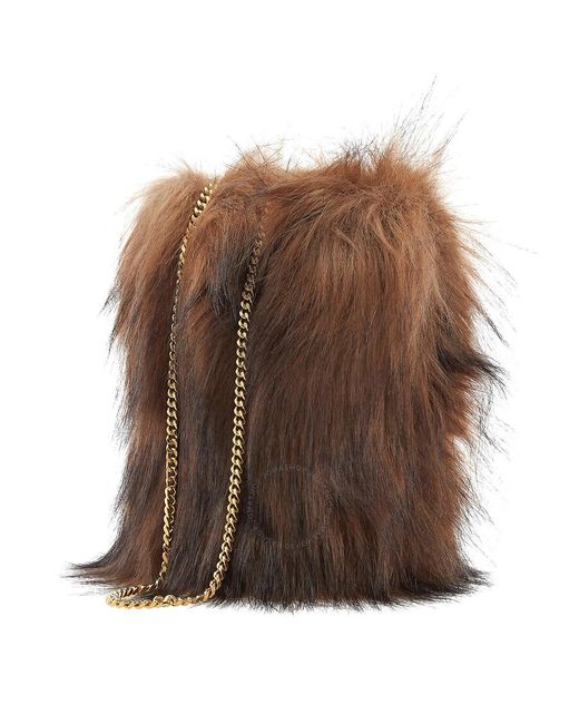 Burberry Brown Lola Faux Fur Bucket Bag
