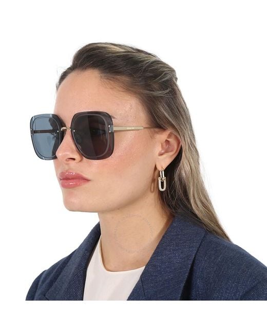 Dior Gray Ultra Blue Square Sunglasses Cd40031u 10v 65
