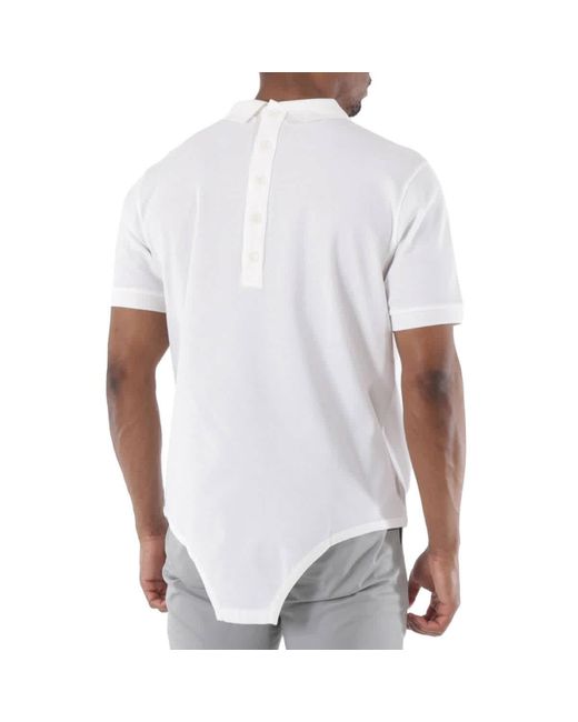 Burberry White Cut-out Hem Reconstructed Cotton Polo Shirt for men