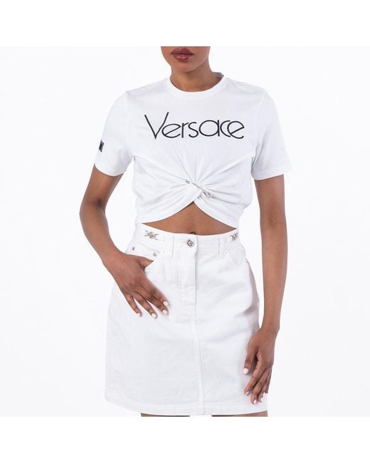 Versace White Safety Pin 1978 Logo T-Shirt, Brand Size 42 Us for men