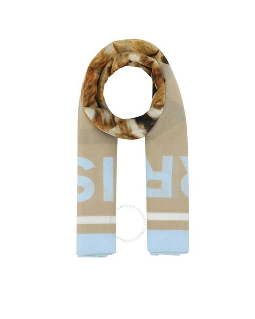 Burberry Green Graphic-print Cotton Scarf
