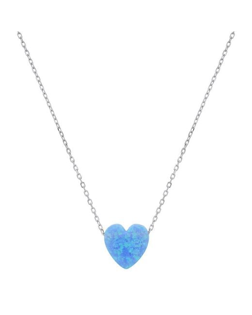 Kylie Harper Blue Sterling Opal Heart Necklace