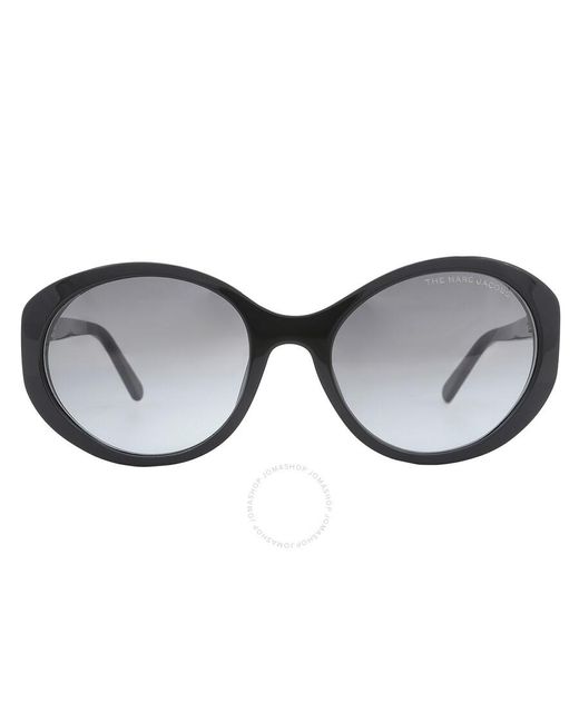 Marc Jacobs Black Dark Grey Gradient Oval Sunglasses