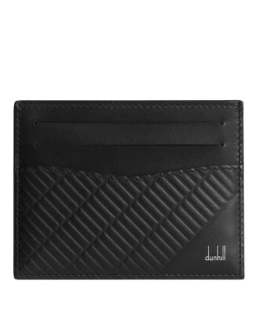 Dunhill Black Contour Leather Card Case for men