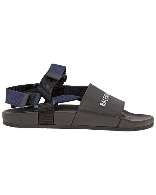 Balenciaga Leather Mens Black/navy Logo 