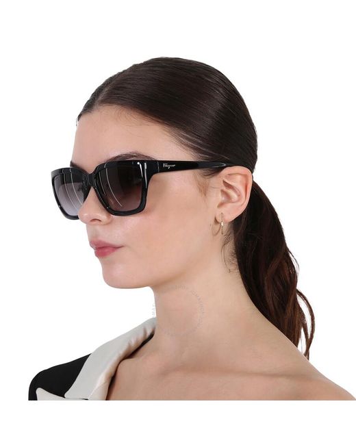 Ferragamo Gray Grey Rectangular Sunglasses