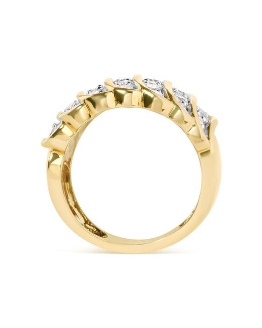 Haus of Brilliance Metallic 14K Plated .925 Sterling 2.00 Cttw Diamond Multi Row Band Ring (J-K Color, I1-I2 Clarity) for men