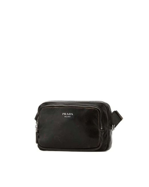 Prada Black Dark Nappa Leather Crossbody Bag Moro Borse A Tracolla for men