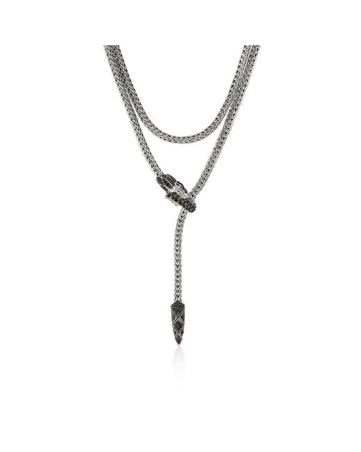 John Hardy Metallic Naga Lariat, Diamonds 36"