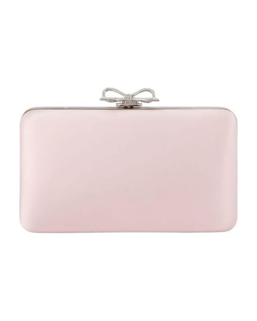 Self-Portrait Pink Self-Portrait Bow-Embellished Synthetic Clutch