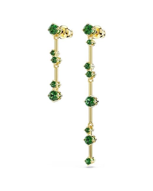 Swarovski Green Constella Asymmetrical Drop Earrings