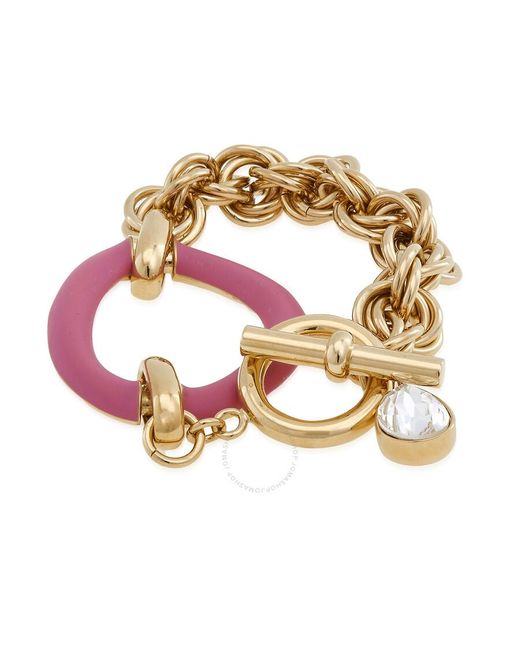J.W. Anderson Metallic Ladies Oversized Chain Crystal Bracelet