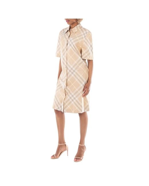 Burberry Natural Vintage-Check Cotton Shirt Dress, Brand Size 8 Us