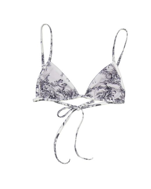 Wolford Blue Toile De Jouy Antoinette Beach Triangle Top