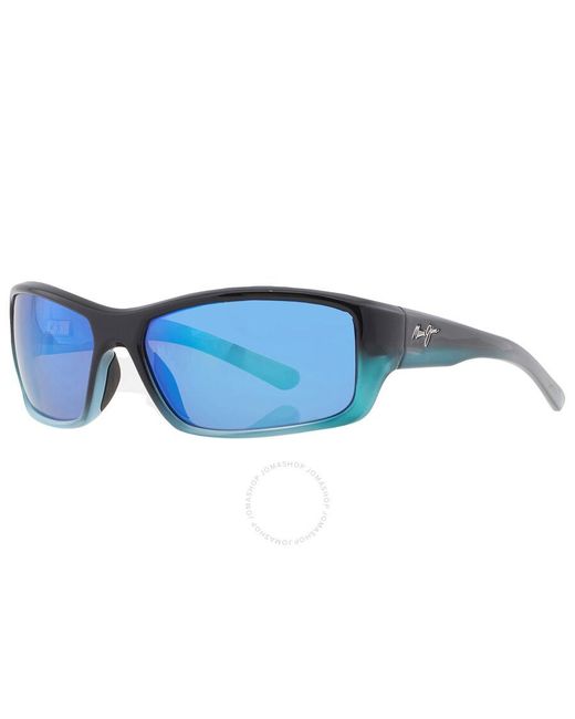 Maui Jim Barrier Reef Blue Hawaii Wrap Sunglasses B792-06c 62