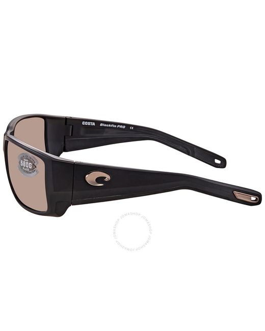 Costa Del Mar Brown Cta Del Mar Blackfin Pro Copper Silver Mirror Polarized Glass Rectangular Sunglasses for men