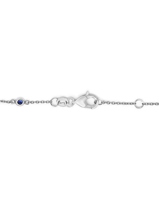 Haus of Brilliance Metallic 14K Alternating Sapphire And Diamond Bezel Station Chain Bracelet