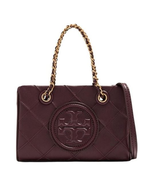 Tory Burch Purple Albarossa Fleming Soft Mini Chain Tote
