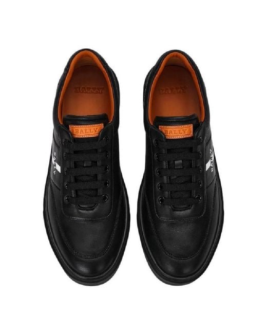 Bally Black Coby Leather Low-Top Sneakers, Brand Size 39 Us for men