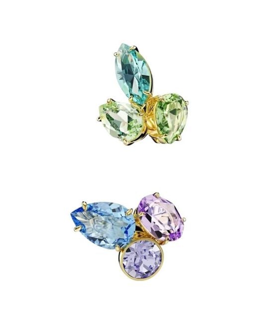 Swarovski White Gema Asymmetrical Crystal Earrings