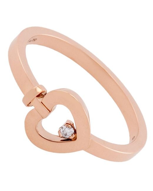 Fred Metallic Pretty 18K Rose Diamond Ring