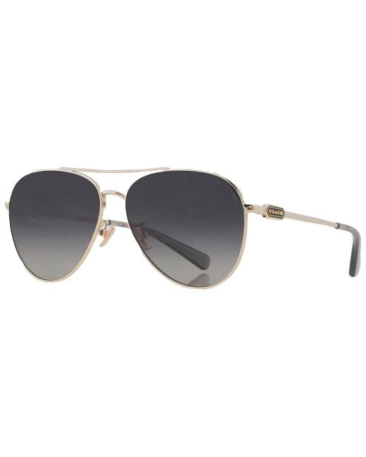 COACH Gray Polarized Grey Gradient Pilot Sunglasses Hc7140 9005t3 61