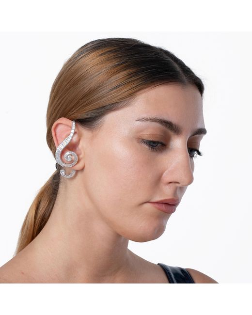Swarovski Metallic X Ariana Grande Asymmetrical Baguette Cut Clip Earrings