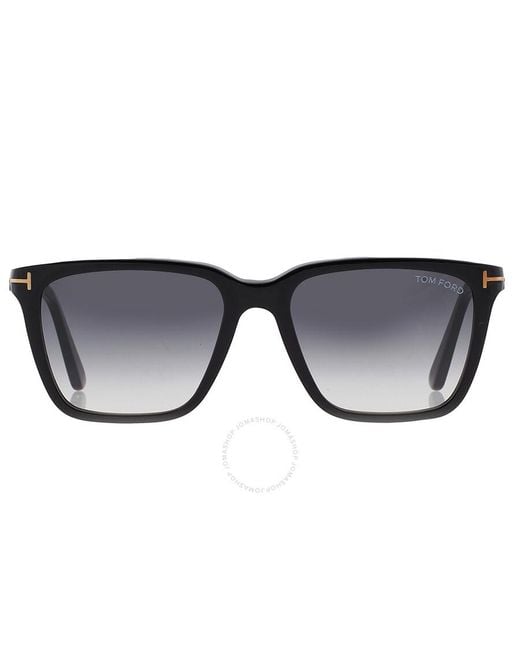 Tom Ford Black Garrett Gradient Smoke Square Sunglasses Ft0862 01b 54 for men