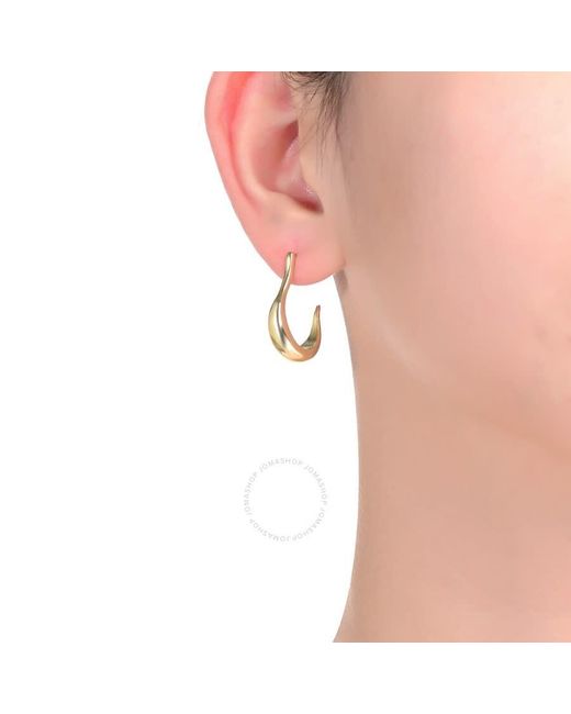 Rachel Glauber Metallic 14k Gold Plated Assymetrical Open Hoop Earrings