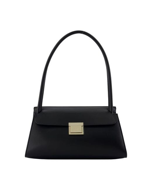 AMI Black Leather Calfskin Crossbody Bag