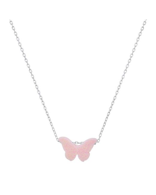 Kylie Harper Metallic Sterling Opal Butterfly Necklace