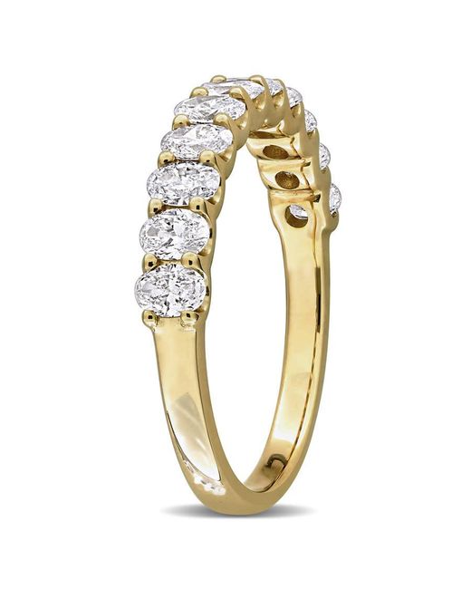 Created Forever Metallic 1Ct Tw Oval Lab-Grown Diamond Semi-Eternity Anniversary Band