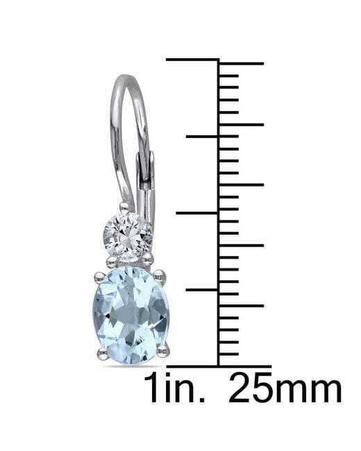 Amour Blue 3 4/5 Ct Tgw Topaz And Created Sapphire Leverback Earrings