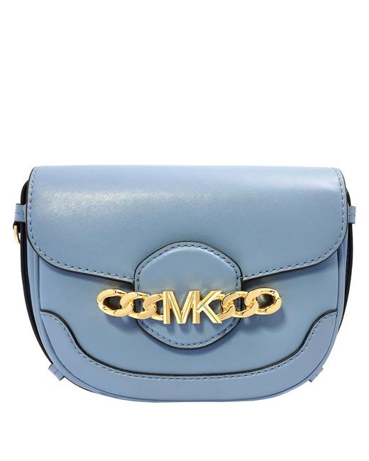 Michael Kors Blue Hally Extra-small Embellished Leather Crossbody Bag