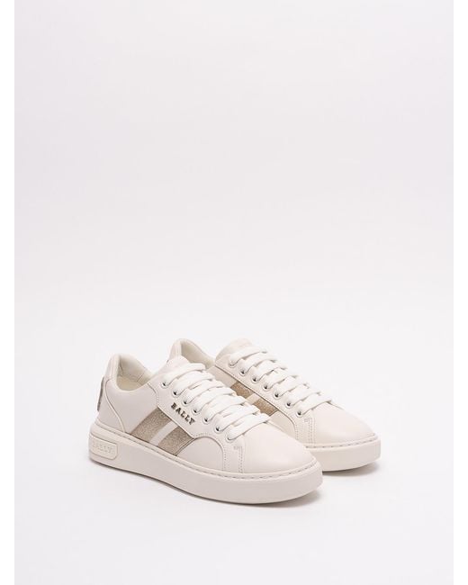 Bally Pink Melany Leather Low-Top Sneakers, Brand Size 35 Us