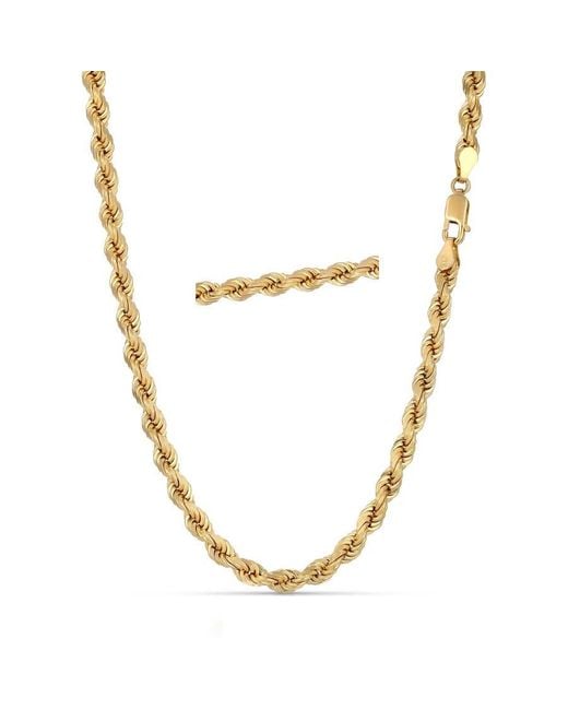 Kylie Harper Metallic 14K Thick/Heavy 5Mm Diamond-Cut Rope Chain Necklace for men