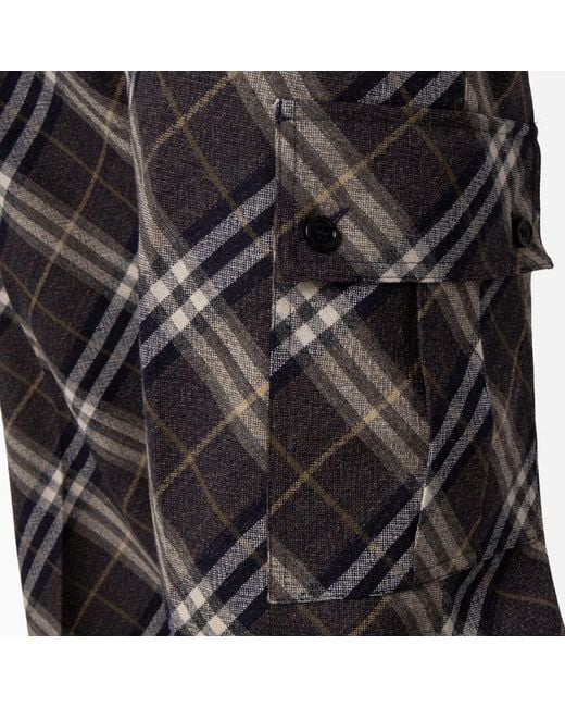 Burberry Gray Check Wool Tailored Trousers, Brand Size 46 Waist for men