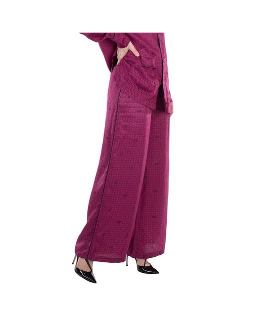 KENZO Purple Graphic-Print Elasticated Waist Pant, Brand Size 38 (Us