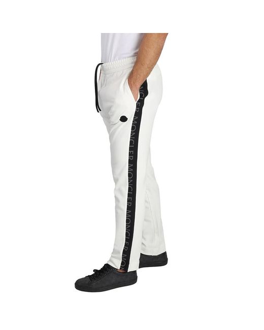 Moncler White Natural Logo-Print Track Pants for men