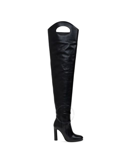 Burberry Black Shoreditch Porthole Detail Over-the-knee Boots