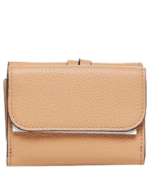 Chloé Natural Alphabet Leather Tri-Fold Wallet
