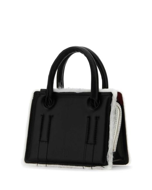 Dentro Black Leather Mini Otto Handbag Borse A Mano