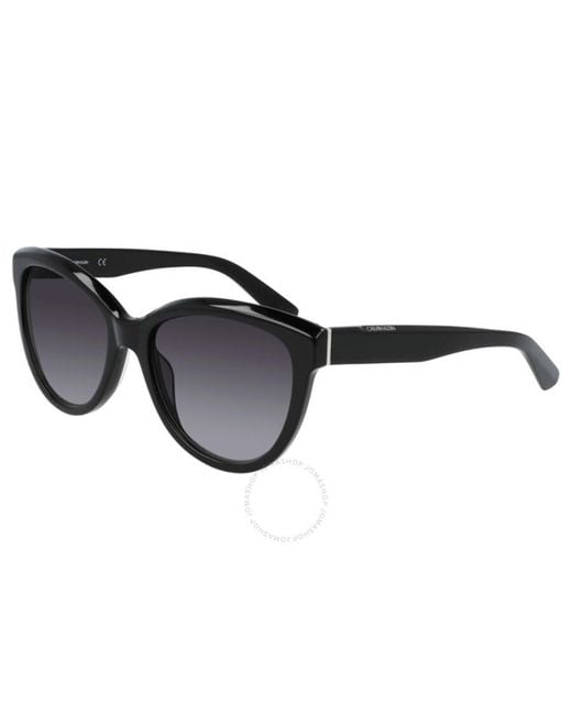 Calvin Klein Black Grey Gradient Cat Eye Sunglasses Ck21709s 001 56