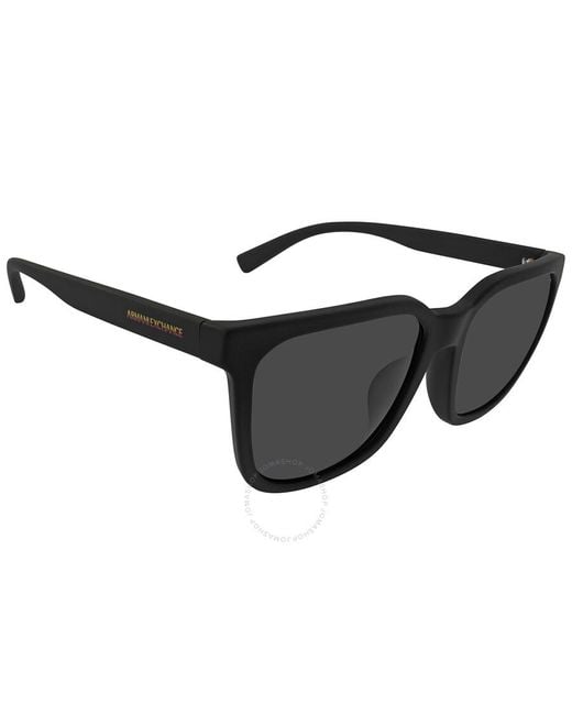 Armani Exchange Black Polar Gray Square Sunglasses Ax4108sf 807881 57 for men
