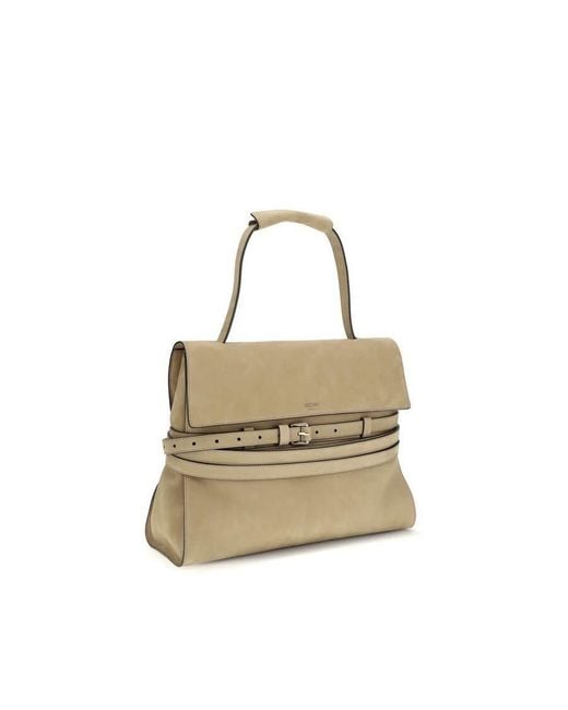 Moschino Natural Detachable Leather Belt Top Handle Bag