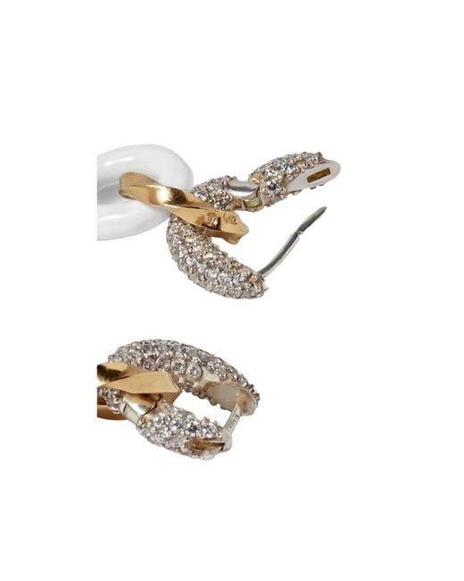 Bottega Veneta Metallic Crystal-Embellished Chain Earrings for men
