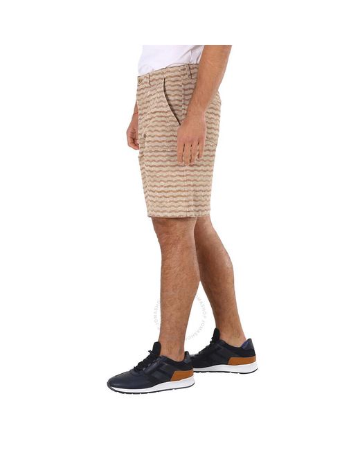 Acne Natural Beige / Camel Wave Print Shorts for men