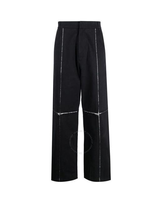 Bluemarble Blue High Waist Cotton Trousers for men