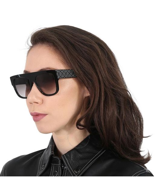 Alaïa Black Azzedine Grey Gradient Rectangular Sunglasses Aa0010s 001 54