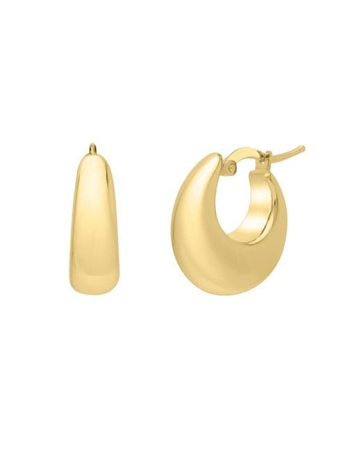 Tresorra Metallic 14K Medium Tapered Hoops